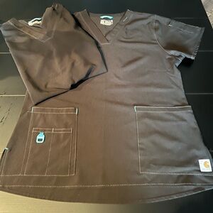 Carhartt Modern Fit Scrub Tops Medium Black set of 2